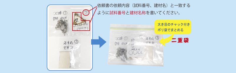 建材を袋にまとめる